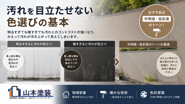横須賀 山本 塗装 塀 汚れ トーン 色彩 カラー 目立たない ベージュ グレージュ ダル グレイッシュ グレー