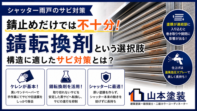 横須賀 山本 塗装 外壁 屋根 シャッター 雨戸 錆 ポイント 転換 剤 黒錆