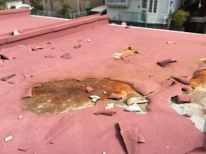 塗装トタン屋根のサビ