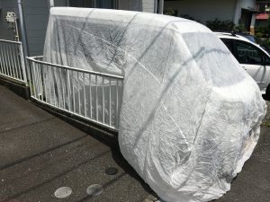 塗装工事車カバー